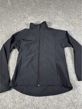 Black Diamond Womens Softshell Jacket Black Full Zip Pockets Mock Neck Medium